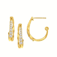 10k Yellow Gold and Diamond Stud Earrings 0.5 cttw.