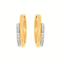 14k Yellow Gold and Diamond Hoops 0.16 cttw.
