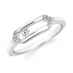 1/8 Ctw. Sliding Diamond Ring In Sterling Silver