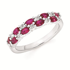 1 1/8 Tgw. Ruby & Diamond Fashion Ring In 14K Gold
