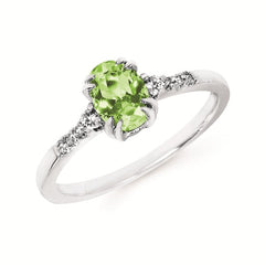 0.09Ctw Diamond & Peridot Birthstone Ring