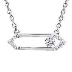 1/10 Ctw. Sliding Diamond Pendant In Sterling Silver With 18" Chain