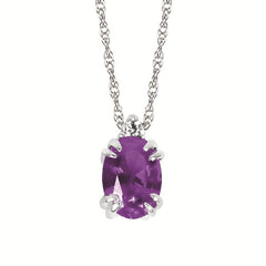 0.02Ctw Diamond & Amethyst Birthstone Pendant
