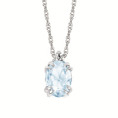 0.02Ctw Diamond & Created Aquamarine Birthstone Pendant