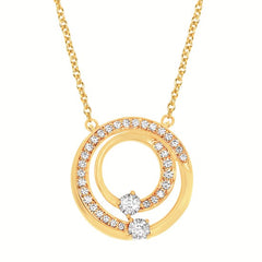 1/5 Ctw. Diamond Necklace In 14K Gold With Attached 18" Chain