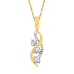 14k Yellow Gold and Diamond 0.33 cttw Necklace