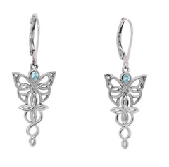 Keith Jack Silver Butterfly Earrings-Topaz