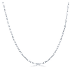 Sterling Silver 1.65mm Adjustable Paperclip Chain