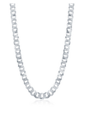 Sterling Silver 7.85mm Cuban Chain - Rhodium Plated