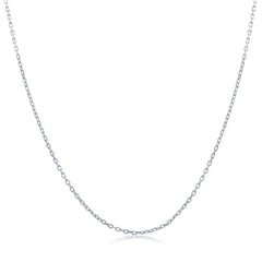 Sterling Silver, 1.4mm Diamond Cut Chain - Rhodium Plated