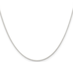 Sterling Silver Rhodium-Plated 1mm Round Spiga Chain
