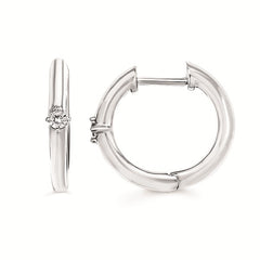 .01 Ctw. Diamond Hoop Earrings In Sterling Silver