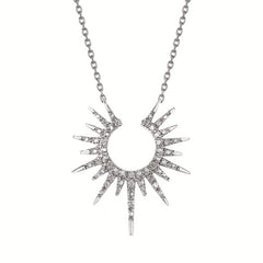 .06 Ctw. Sunshine Collection Diamond Necklace In Sterling Silver