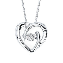 Shimmering Diamonds® Heart Pendant Insterling Silver With .05 Ct. Diamond