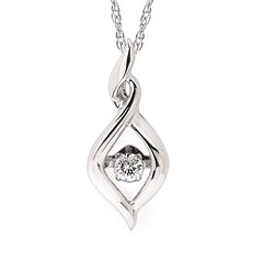 sterling silver diamond pendant 0.08 ctw