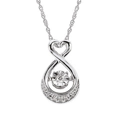 Sterling Silver and Diamond Pendant 0.03 cttw.