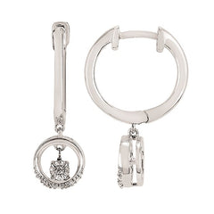 Shimmering Diamonds® Circle Drop Earrings With .03 Ctw. Diamonds In Sterling Silver