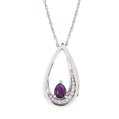 1/2 Tgw. Amethyst And Diamond Pendant In Sterling Silver (Includes .08 Ctw. Diamonds)