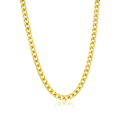 Stainless Steel, 5mm Cuban Chain - Gold Plated