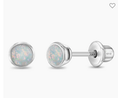 Bezel Opal Girl Earrings