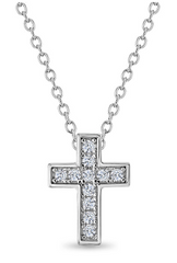 Clear Cross Girls Pendant Necklace