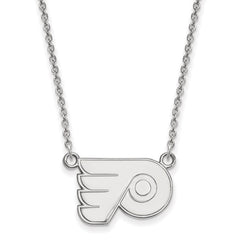 Sterling Silver Rhodium-plated Philadelphia Flyers Small Pendant 18" Necklace