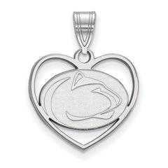 Sterling Silver Rhodium-plated PSU Lion Heart Necklace