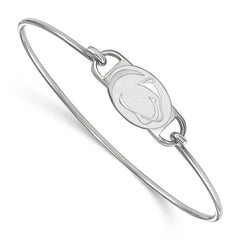 Sterling Silver Rhodium-Plated PSU Lion Small Center 7-inch Wire Bangle
