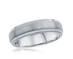 Brushed & Polished 6mm Tungsten Ring