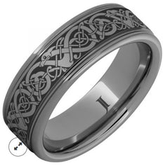 The Viking – Rugged Tungsten™ Engraved Rounded Edge Ring