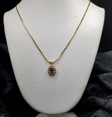14KY Sapphire & Diamond Necklace