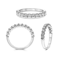 W U Shape Shared Prong Ring Band .75RDB F.S6.5