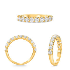 Y U Shape Shared Prong Ring Band 1.00RDB