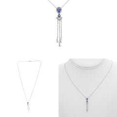 W Drop Necklace .10RD .06SPRD .18SPPS