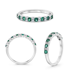 Round Emerald Ring 14k Yellow Gold MR970-0.50-Y-EM-B