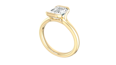 14KY 2.30CT Lab Emerald Cut Dia. VS1 E IGI Cert Ring