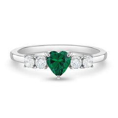Heart Solitaire Birthstone Girls Ring May